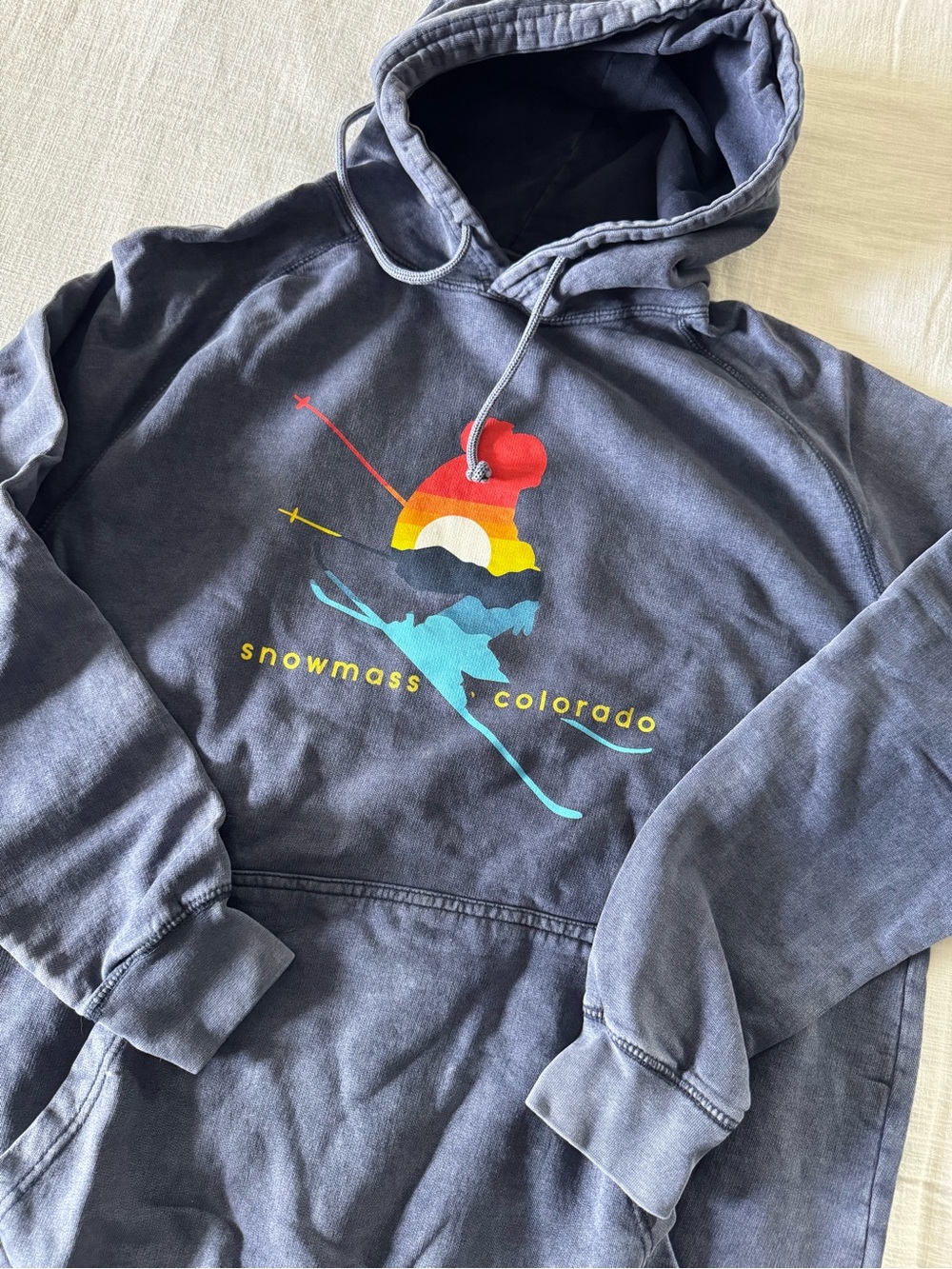 Snowmass Colorado  100% Cotton Hoodie Sweatshirt, Large